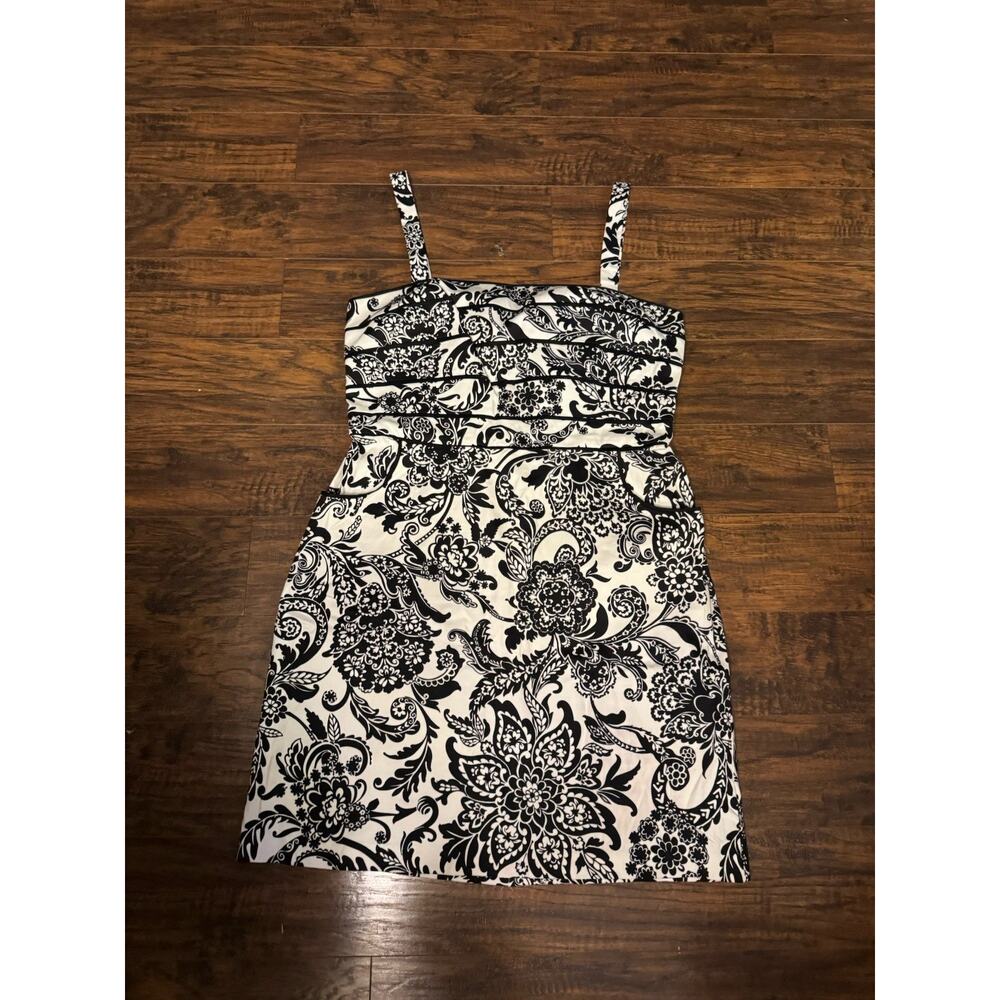 KIM ROGERS SUNDRESS BLACK AND WHITE PLUS SIZE 18